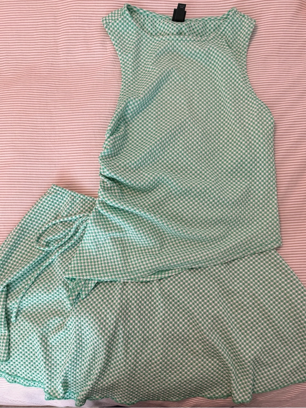 Mint Green Gingham Sleeveless Set